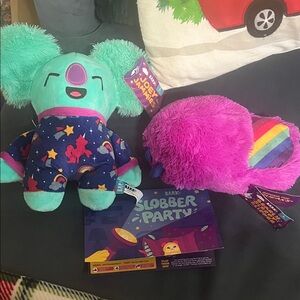 BarkBox Colorful Dog Toys - Teal and Pink